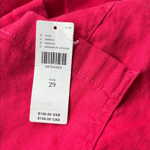 Anthropologie Maeve the Colette Size 29 New With Tags Geranium - Picture 4 of 4